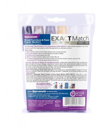 Rejuvenate White & Gray Exact Match Wood Furniture & Floor Repair Markers - 6 Piece