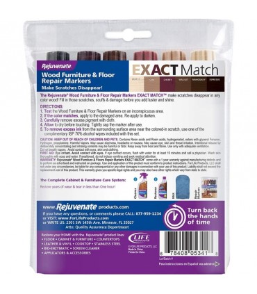 Rejuvenate Exact Match Wood Furniture & Floor Repair Markers - 6 Piece