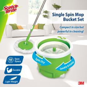 3M Scotch-Brite Single Spin Mop Bucket Set