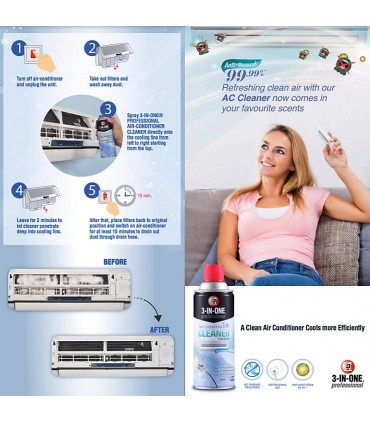 WD40 3-IN-ONE Air Conditioner Cleaner - 331mL