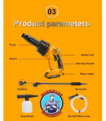 Ingco CPWLI20082 Cordless Pressure Washer
