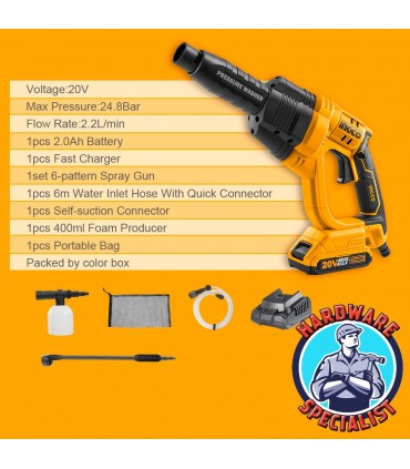 Ingco CPWLI20082 Cordless Pressure Washer