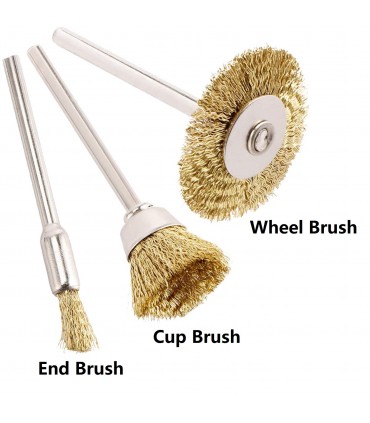 1/8" Shank Brass Coated Wire Brush