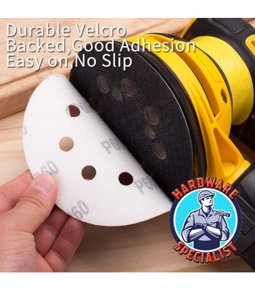 Hardware Specialist 5 Inch Velcro Sandpaper (For Orbital Sander)