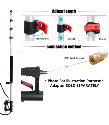Hardware Specialist Telescopic Extension Lance For Pressure Washer
