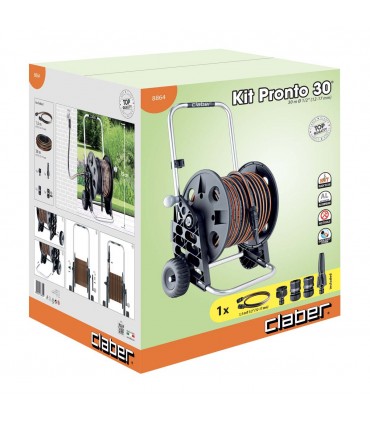 Claber Kit Pronto 30m Water Hose Reel