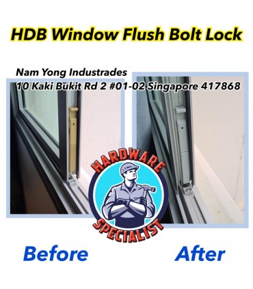 HDB Aluminum Window Casement Flush Bolt Lock 5090
