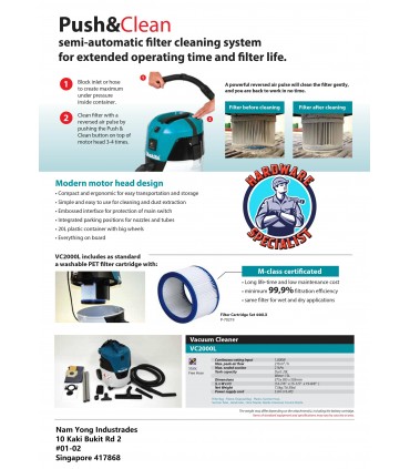 Makita Dust Class Wet and Dry Vacuum Cleaner - 20 Litre