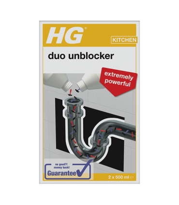 HG 343 Drain Duo Unblocker Extremely Powerful - 2 x 500mL
