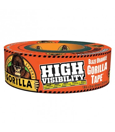 Gorilla High Visibility Blaze Orange Tape - 1.88 inch x 35 yards
