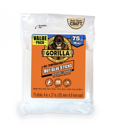 Gorilla Mini Size Hot Glue Sticks - 4 inch x 0.27 inch