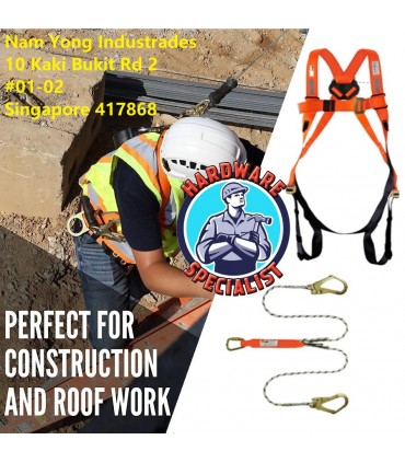 Safety Full Body Harness With Energy Absorber Double Hook Rope Lanyard SS528 APPROVED