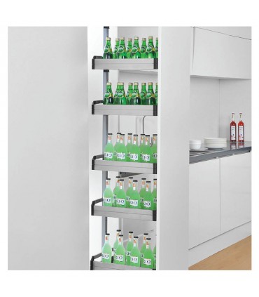 ecoWare Luxury Tall Larder Pull Out Basket - 5 Layers