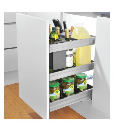 ecoWare Luxury Stainless Steel 3-Tier Pull Out Basket