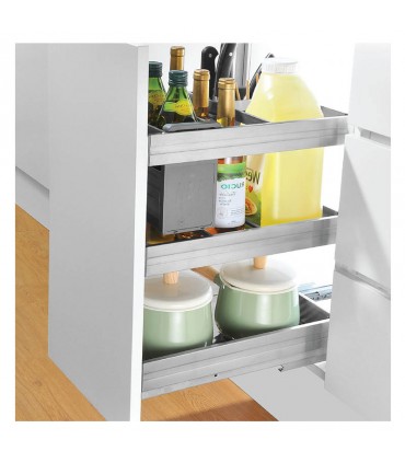 ecoWare Luxury Stainless Steel 3-Tier Pull Out Basket