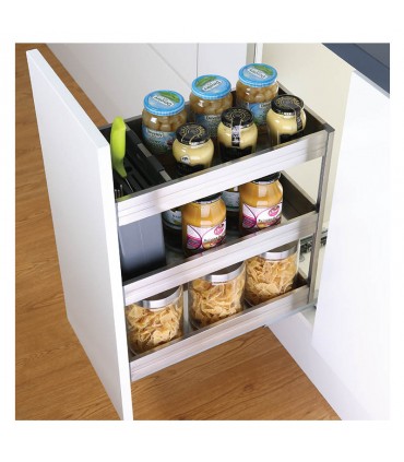 ecoWare Luxury Stainless Steel 3-Tier Pull Out Basket