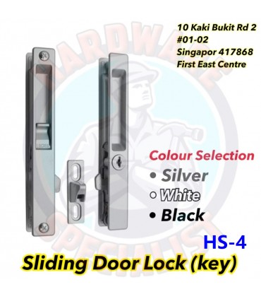 Aluminum Sliding Door Flush Lock HS-3 / HS-4 (Non Key / Key)