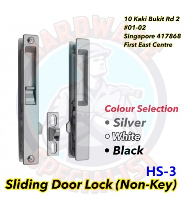 Aluminum Sliding Door Flush Lock HS-3 / HS-4 (Non Key / Key)