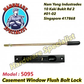 Hardware Specialist Casement Window Flush Bolt Lock 5095