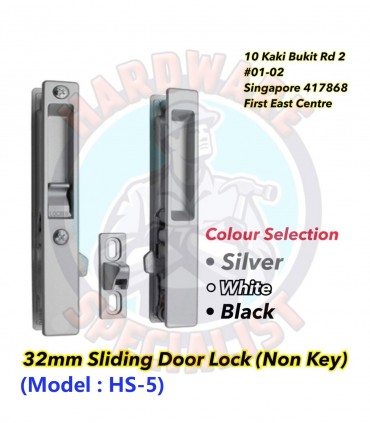 32mm Aluminium Sliding Door Lock HS-5 (Non-Key)