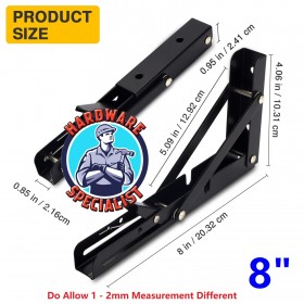 Hardware Specialist Heavy Duty Black Foldable L Bracket