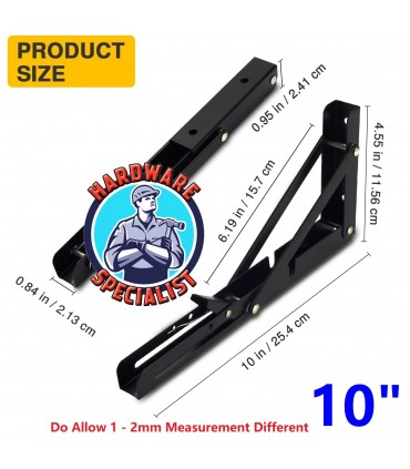 Hardware Specialist Heavy Duty Black Foldable L Bracket