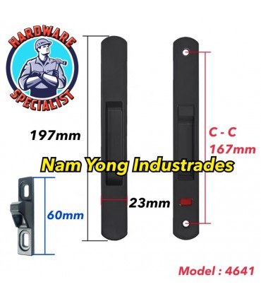 Hardware Specialist Aluminum Sliding Door Lock 4641 (Non Key)