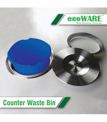 ecoWare Stainless Steel Counter Waste Bin - 8 Litre