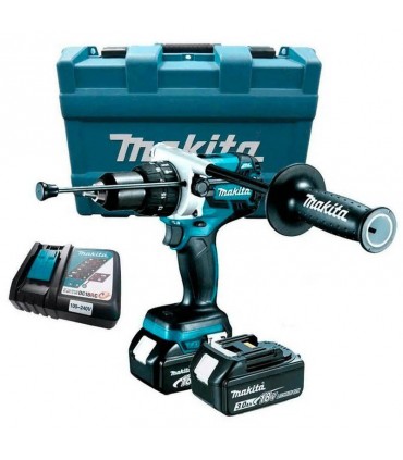 Makita 2 x 18V Lithium-Ion 3.0 Ah Cordless Hammer Driver Drill Kit