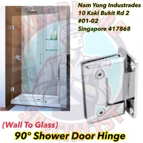 90 Degree Shower Glass Door Hinge (Wall To Glass)