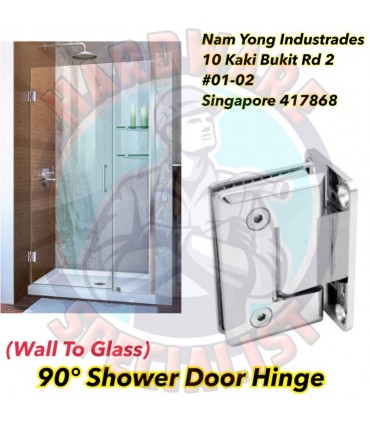 90 Degree Shower Glass Door Hinge (Wall To Glass)