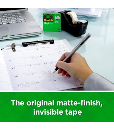 3M Scotch 810 Magic Tape (3/4 x 36YD) Photo Safe, Matte Clear Finish