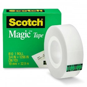 3M Scotch 810 Magic Tape (3/4 x 36YD) Photo Safe, Matte Clear Finish