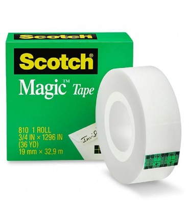 3M Scotch 810 Magic Tape (3/4 x 36YD) Photo Safe, Matte Clear Finish