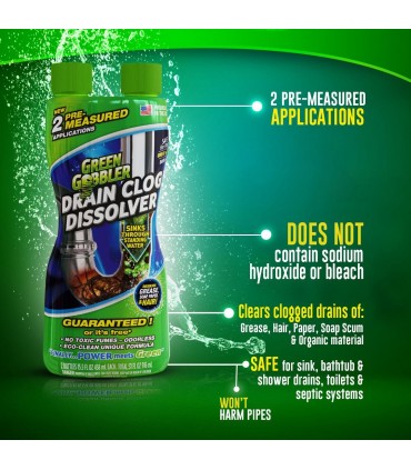 Green Gobbler Drain and Toilet Clog Dissolver - 916mL