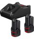 Bosch 2 x 12V-40 Lithium-Ion 2.0 Ah Professional Corded Battery and Charger Kit