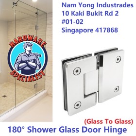180 Degree Shower Glass Door Hinge (Glass To Glass)