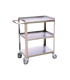 Stocky 3-Tier Stainless Steel Transport Trolley with Handle