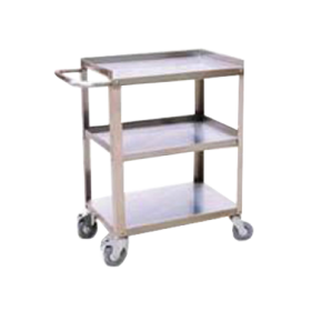 Stocky 3-Tier Stainless Steel Transport Trolley with Handle
