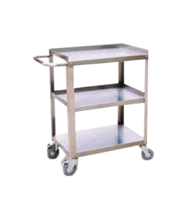 Stocky 3-Tier Stainless Steel Transport Trolley with Handle