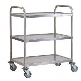 Stocky 3-Tier Stainless Steel Transport Trolley
