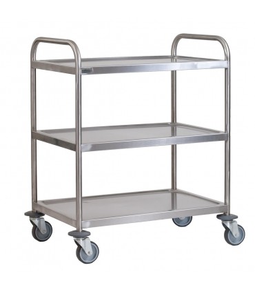 Stocky 3-Tier Stainless Steel Transport Trolley