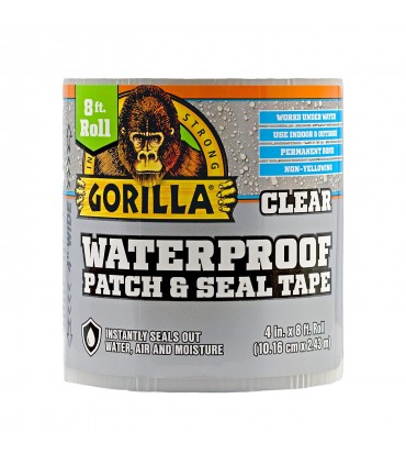 Gorilla Waterproof Patch & Seal Tape Clear - 4 inch x 8 ft