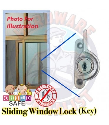 HDB Sliding Crescent Window Lock (key)
