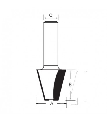 Arden 1/2 in. Shank 15° Bevel Router Bit