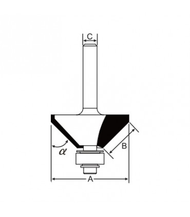 Arden 1/4 in. Shank 45° Chamfer Router Bit