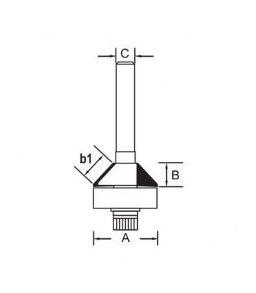 Arden 45° Laminated 1/4 in. Shank Miter Joint Router Bit
