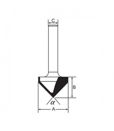 Arden 1/4 in. Shank 90° V-Grooving Router Bit