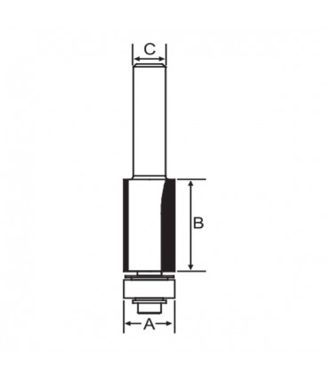 Arden 1/2 in. Shank Straight Router Bit with One Bearing