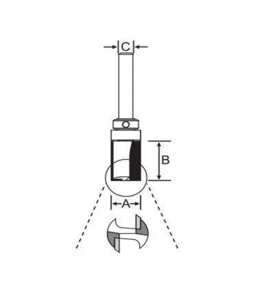 Arden 1/4 in. Top Bearing Flush Router Bit